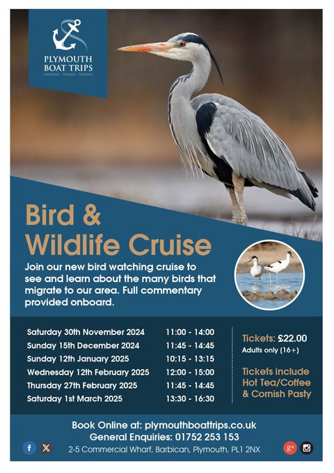 Plymouth Boat Trips Bird & Wildlife Cruise Poster